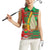 Burkina Faso Women Sleeveless Polo Shirt with Red Green Tribal Design and Bobo Dioulasso Landmark - Wonder Print Shop