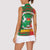 Burkina Faso Women Sleeveless Polo Shirt with Red Green Tribal Design and Bobo Dioulasso Landmark - Wonder Print Shop