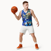 Nicaragua Independence Day Basketball Jersey Blue Butterfly Sacred Sacuanjoche Cultural Floral Art