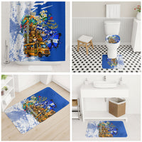 Nicaragua Independence Day Bathroom Set Blue Butterfly Sacred Sacuanjoche Cultural Floral Art