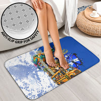 Nicaragua Independence Day Bathroom Set Blue Butterfly Sacred Sacuanjoche Cultural Floral Art