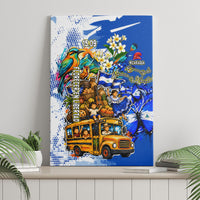 Nicaragua Independence Day Canvas Wall Art Blue Butterfly Sacred Sacuanjoche Cultural Floral Art