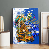 Nicaragua Independence Day Canvas Wall Art Blue Butterfly Sacred Sacuanjoche Cultural Floral Art