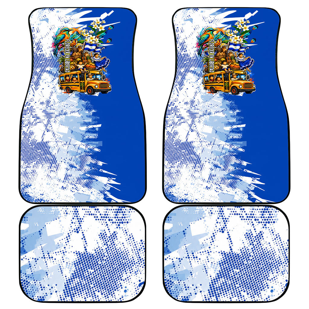 Nicaragua Independence Day Car Mats Blue Butterfly Sacred Sacuanjoche Cultural Floral Art