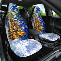 Nicaragua Independence Day Car Seat Cover Blue Butterfly Sacred Sacuanjoche Cultural Floral Art