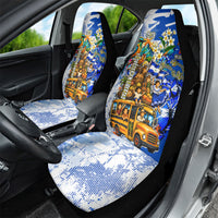 Nicaragua Independence Day Car Seat Cover Blue Butterfly Sacred Sacuanjoche Cultural Floral Art