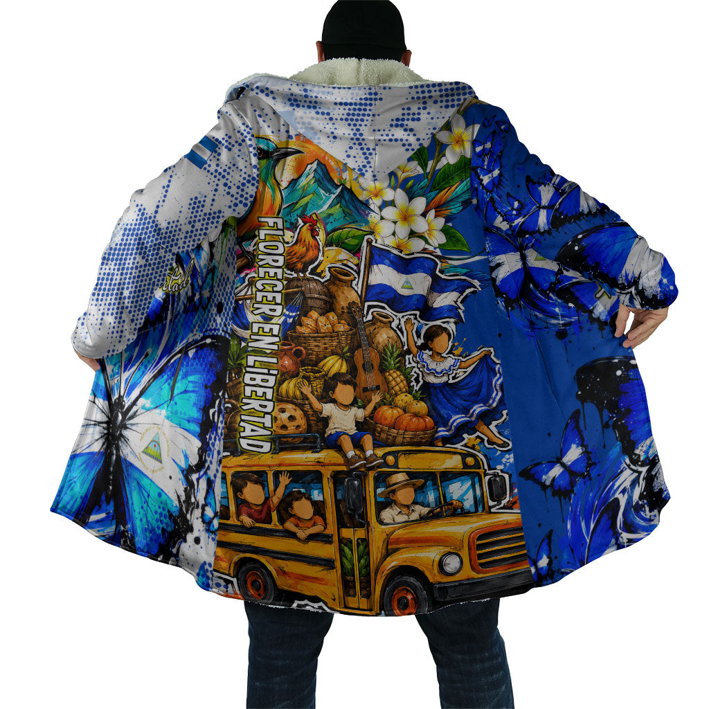 Nicaragua Independence Day Cloak Blue Butterfly Sacred Sacuanjoche Cultural Floral Art