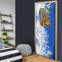 Nicaragua Independence Day Door Cover Blue Butterfly Sacred Sacuanjoche Cultural Floral Art