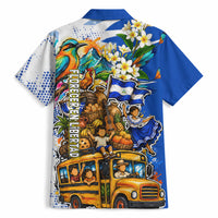 Nicaragua Independence Day Hawaiian Shirt Blue Butterfly Sacred Sacuanjoche Cultural Floral Art