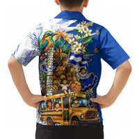 Nicaragua Independence Day Hawaiian Shirt Blue Butterfly Sacred Sacuanjoche Cultural Floral Art