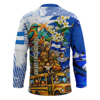 Nicaragua Independence Day Hockey Jersey Blue Butterfly Sacred Sacuanjoche Cultural Floral Art