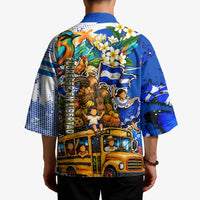 Nicaragua Independence Day Kimono Blue Butterfly Sacred Sacuanjoche Cultural Floral Art