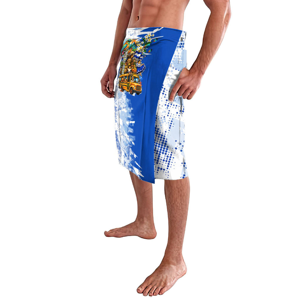 Nicaragua Independence Day Lavalava Blue Butterfly Sacred Sacuanjoche Cultural Floral Art
