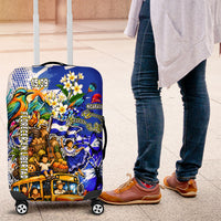 Nicaragua Independence Day Luggage Cover Blue Butterfly Sacred Sacuanjoche Cultural Floral Art