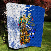 Nicaragua Independence Day Quilt Blue Butterfly Sacred Sacuanjoche Cultural Floral Art