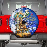 Nicaragua Independence Day Spare Tire Cover Blue Butterfly Sacred Sacuanjoche Cultural Floral Art