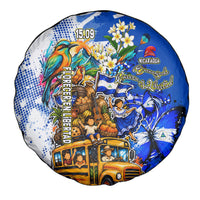 Nicaragua Independence Day Spare Tire Cover Blue Butterfly Sacred Sacuanjoche Cultural Floral Art