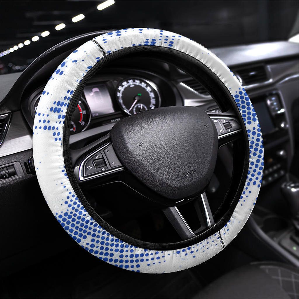 Nicaragua Independence Day Steering Wheel Cover Blue Butterfly Sacred Sacuanjoche Cultural Floral Art