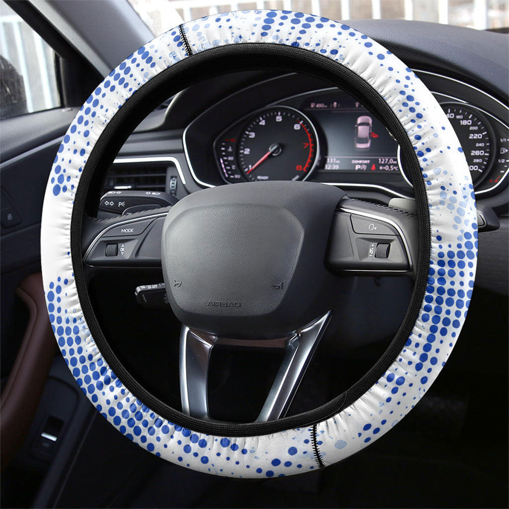Nicaragua Independence Day Steering Wheel Cover Blue Butterfly Sacred Sacuanjoche Cultural Floral Art