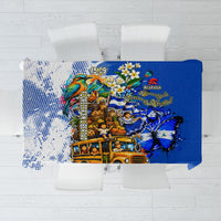 Nicaragua Independence Day Tablecloth Blue Butterfly Sacred Sacuanjoche Cultural Floral Art