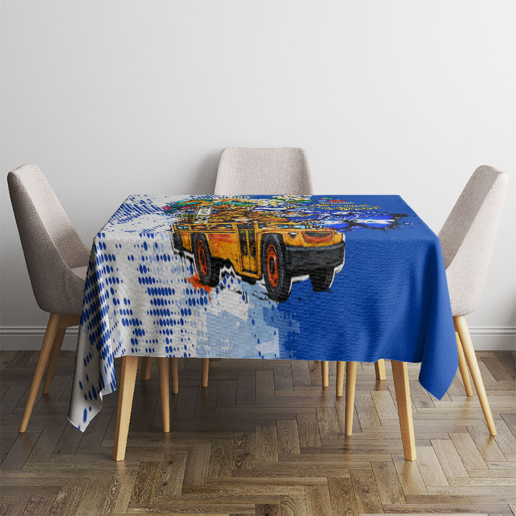 Nicaragua Independence Day Tablecloth Blue Butterfly Sacred Sacuanjoche Cultural Floral Art