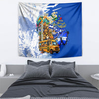Nicaragua Independence Day Tapestry Blue Butterfly Sacred Sacuanjoche Cultural Floral Art