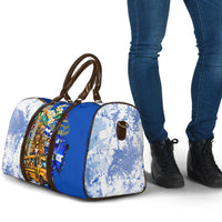 Nicaragua Independence Day Travel Bag Blue Butterfly Sacred Sacuanjoche Cultural Floral Art