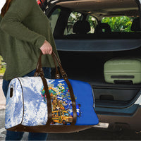Nicaragua Independence Day Travel Bag Blue Butterfly Sacred Sacuanjoche Cultural Floral Art