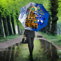 Nicaragua Independence Day Umbrella Blue Butterfly Sacred Sacuanjoche Cultural Floral Art