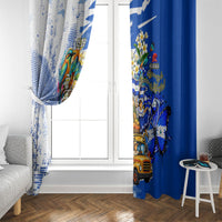 Nicaragua Independence Day Window Curtain Blue Butterfly Sacred Sacuanjoche Cultural Floral Art