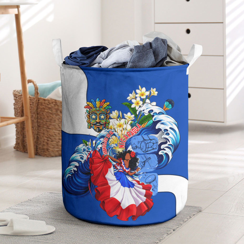 Nicaragua Independence Day Orgullo Y Tradicion Laundry Basket Vibrant Folkloric Dance Sacuanjoche Floral Culture