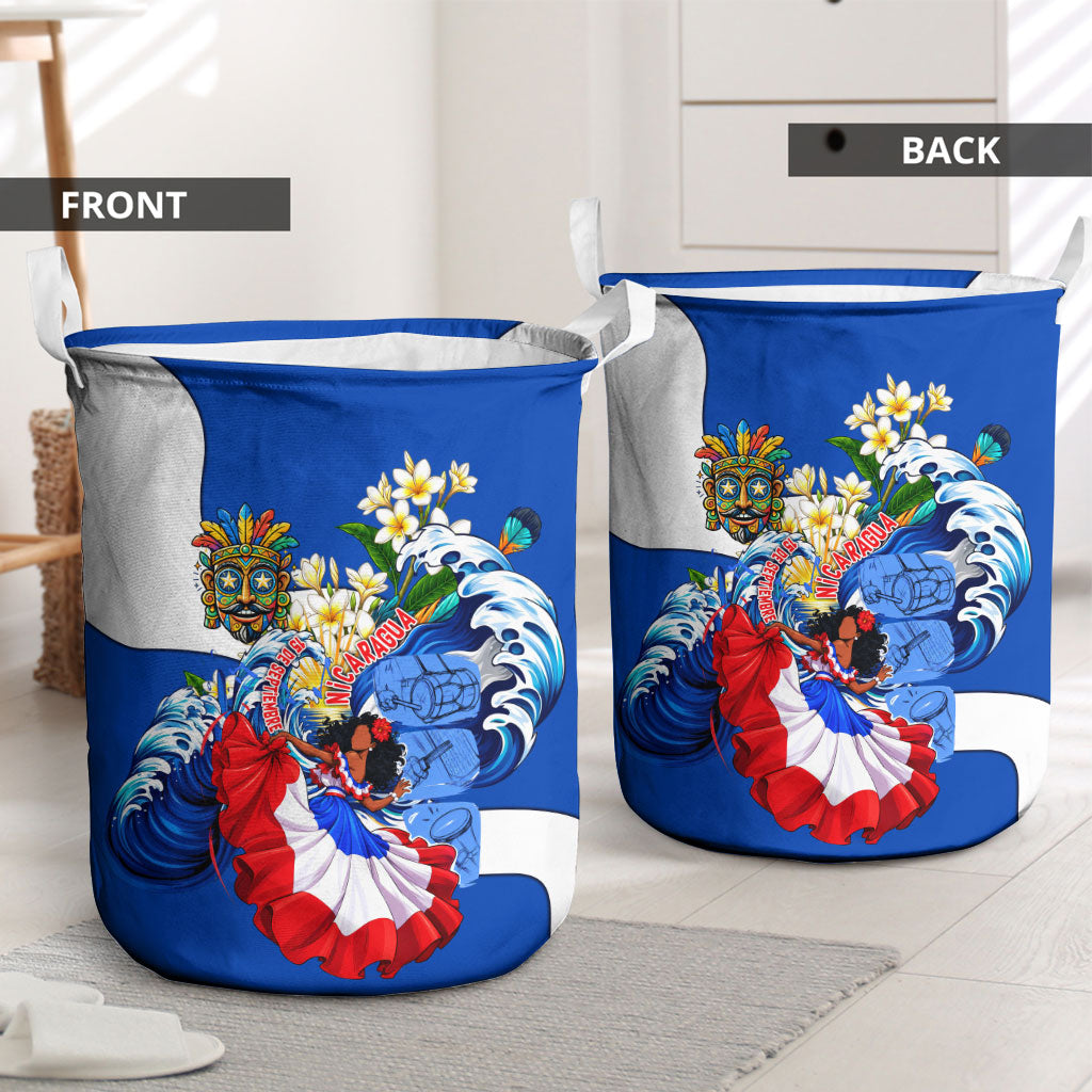 Nicaragua Independence Day Orgullo Y Tradicion Laundry Basket Vibrant Folkloric Dance Sacuanjoche Floral Culture