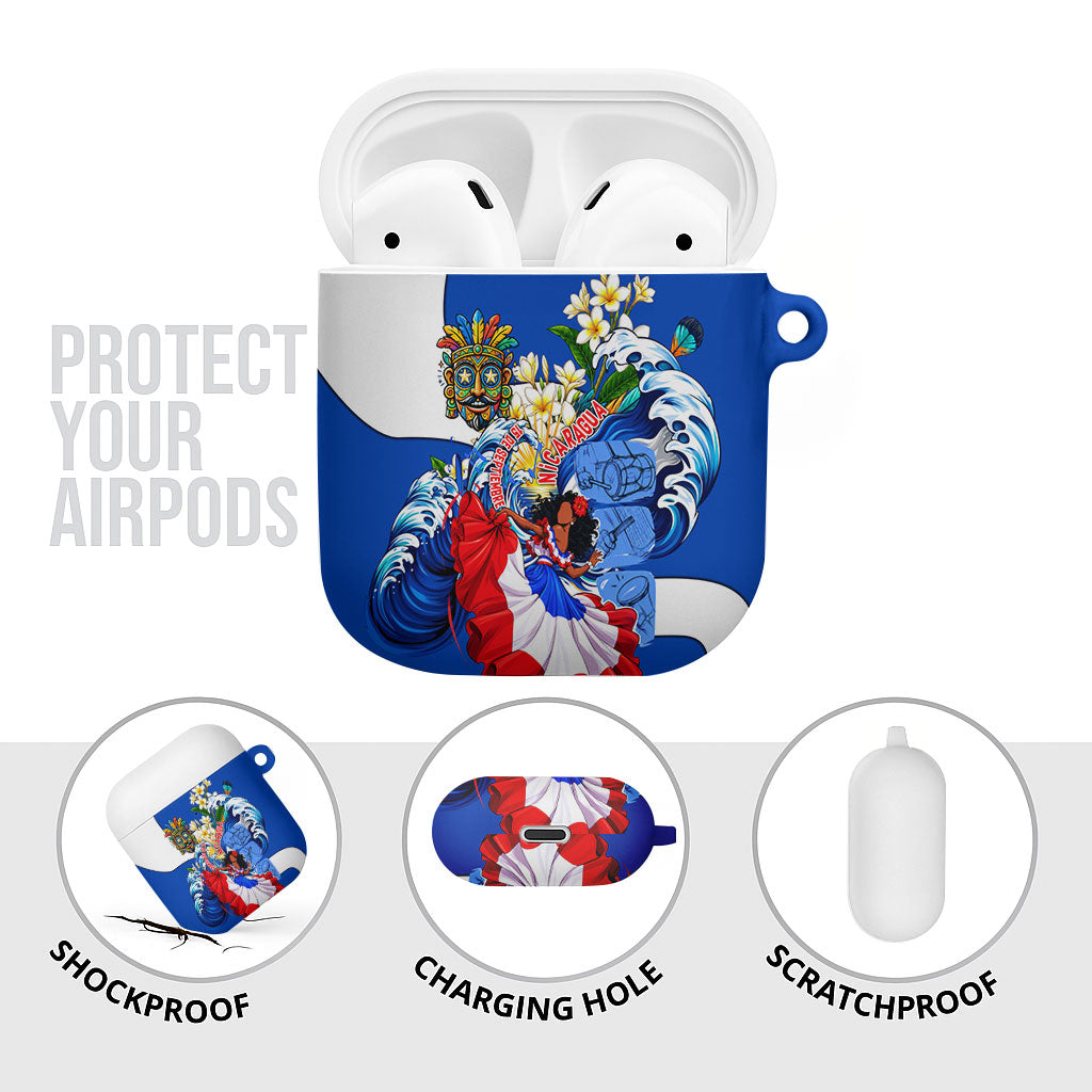 Nicaragua Independence Day Orgullo Y Tradicion AirPods Case Vibrant Folkloric Dance Sacuanjoche Floral Culture