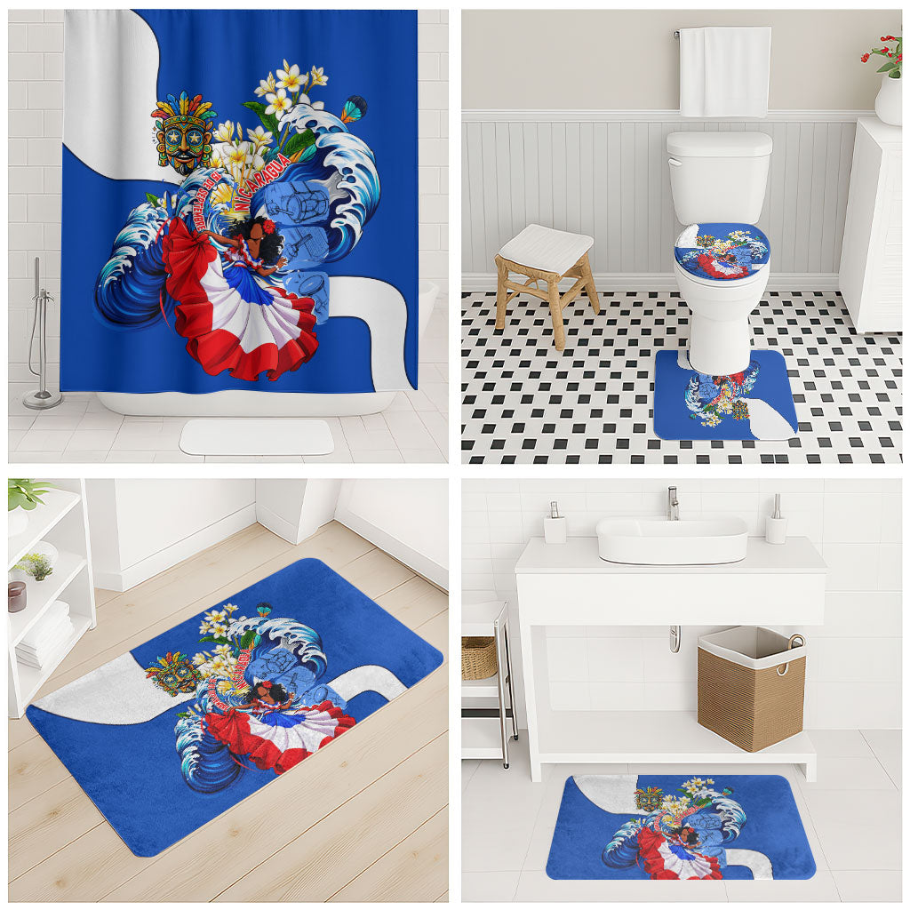 Nicaragua Independence Day Orgullo Y Tradicion Bathroom Set Vibrant Folkloric Dance Sacuanjoche Floral Culture