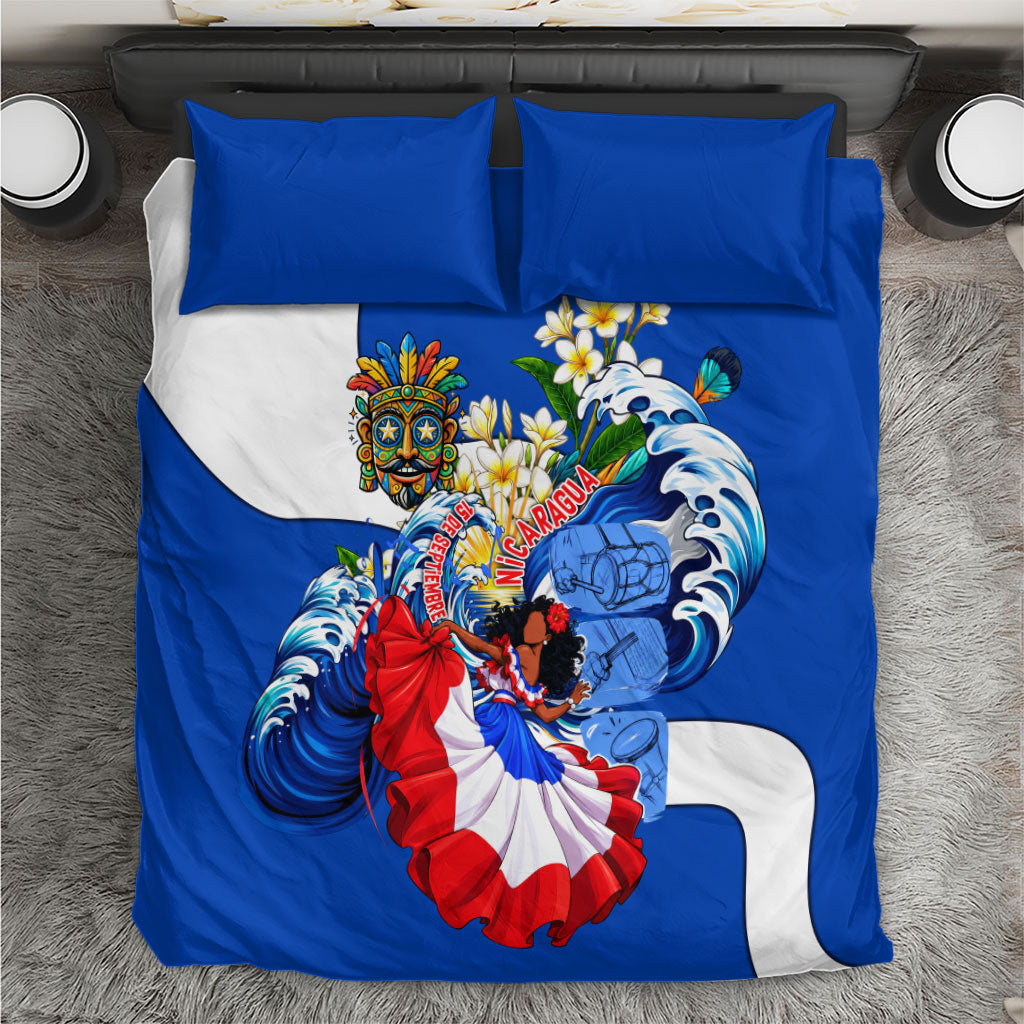 Nicaragua Independence Day Orgullo Y Tradicion Bedding Set Vibrant Folkloric Dance Sacuanjoche Floral Culture