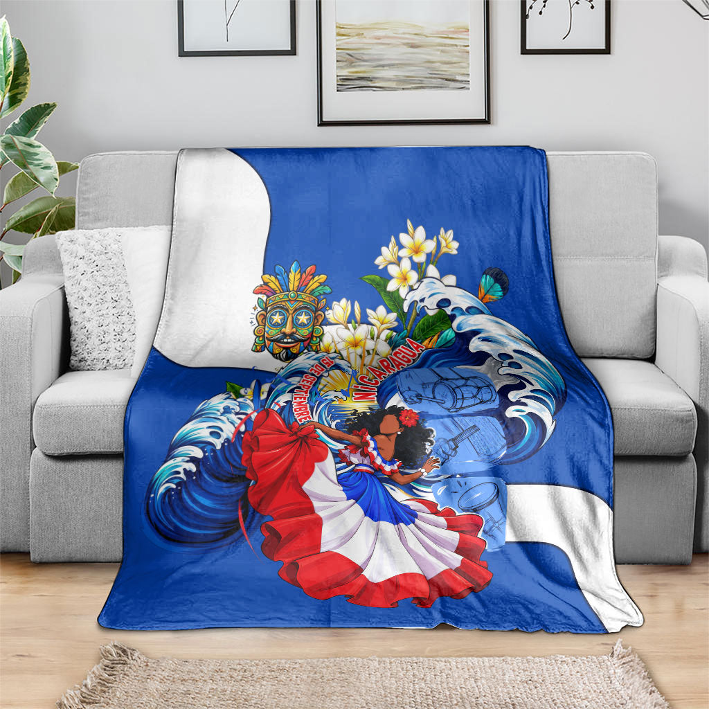 Nicaragua Independence Day Orgullo Y Tradicion Blanket Vibrant Folkloric Dance Sacuanjoche Floral Culture