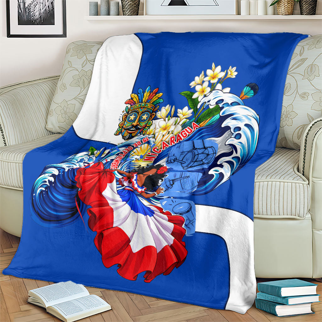 Nicaragua Independence Day Orgullo Y Tradicion Blanket Vibrant Folkloric Dance Sacuanjoche Floral Culture