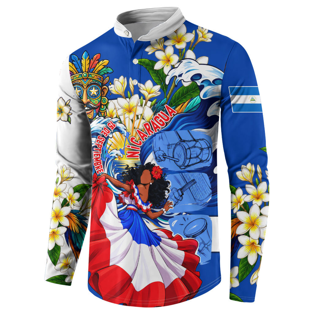 Nicaragua Independence Day Orgullo Y Tradicion Button Sweatshirt Vibrant Folkloric Dance Sacuanjoche Floral Culture
