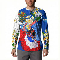 Nicaragua Independence Day Orgullo Y Tradicion Button Sweatshirt Vibrant Folkloric Dance Sacuanjoche Floral Culture