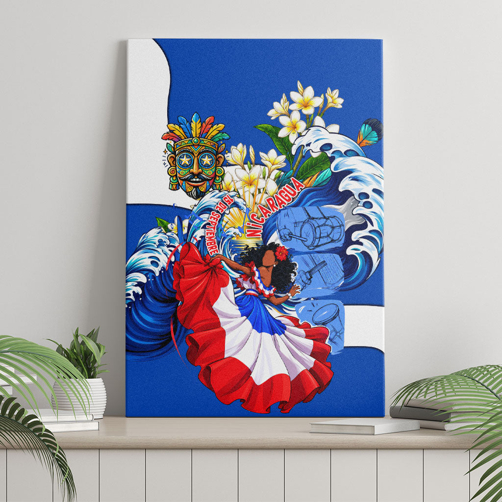 Nicaragua Independence Day Orgullo Y Tradicion Canvas Wall Art Vibrant Folkloric Dance Sacuanjoche Floral Culture