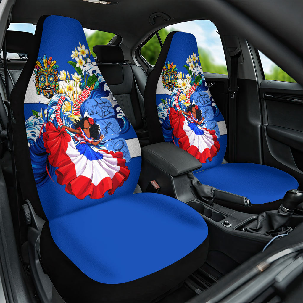 Nicaragua Independence Day Orgullo Y Tradicion Car Seat Cover Vibrant Folkloric Dance Sacuanjoche Floral Culture
