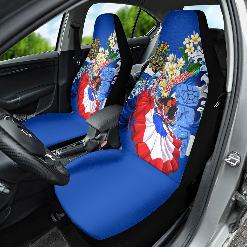 Nicaragua Independence Day Orgullo Y Tradicion Car Seat Cover Vibrant Folkloric Dance Sacuanjoche Floral Culture