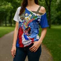 Nicaragua Independence Day Orgullo Y Tradicion Cross Shoulder Shirt Vibrant Folkloric Dance Sacuanjoche Floral Culture
