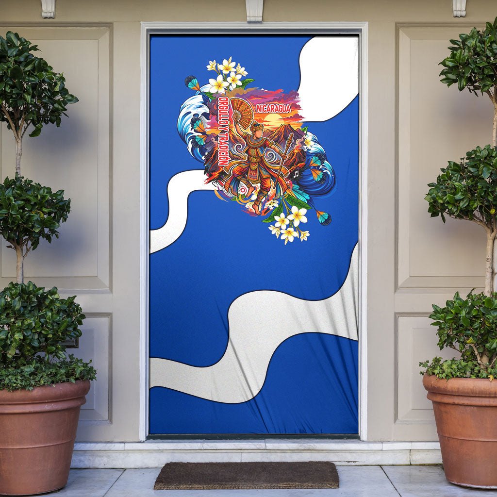 Nicaragua Independence Day Orgullo Y Tradicion Door Cover Vibrant Folkloric Dance Sacuanjoche Floral Culture