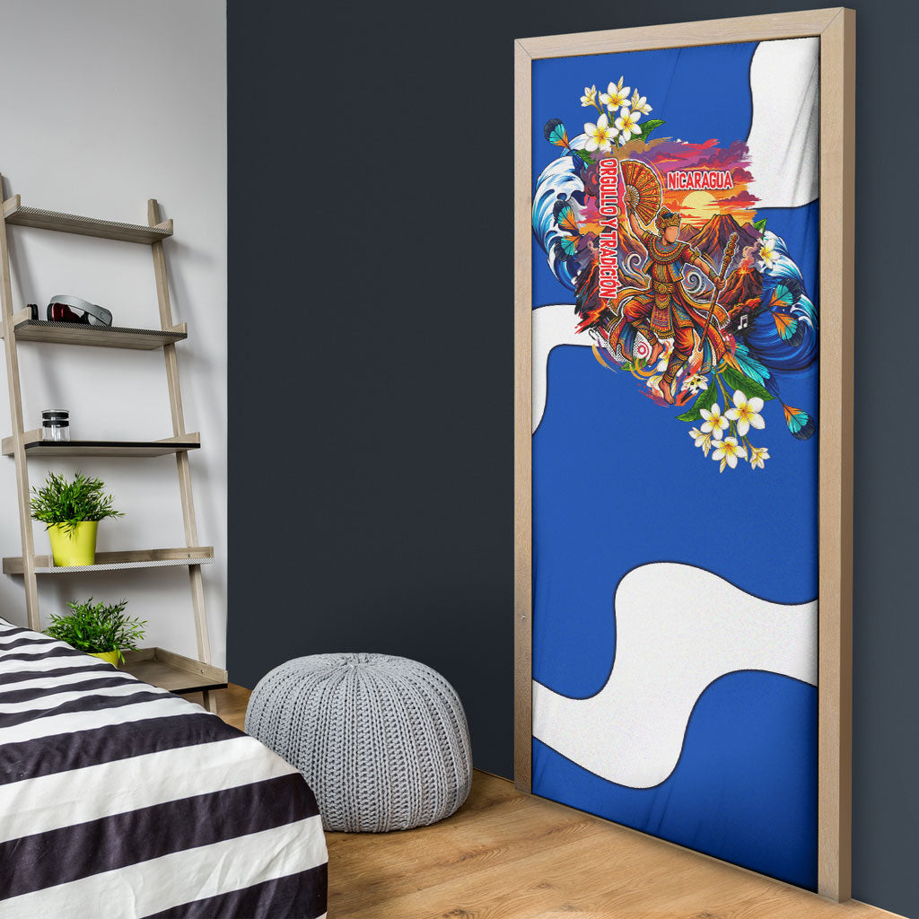 Nicaragua Independence Day Orgullo Y Tradicion Door Cover Vibrant Folkloric Dance Sacuanjoche Floral Culture