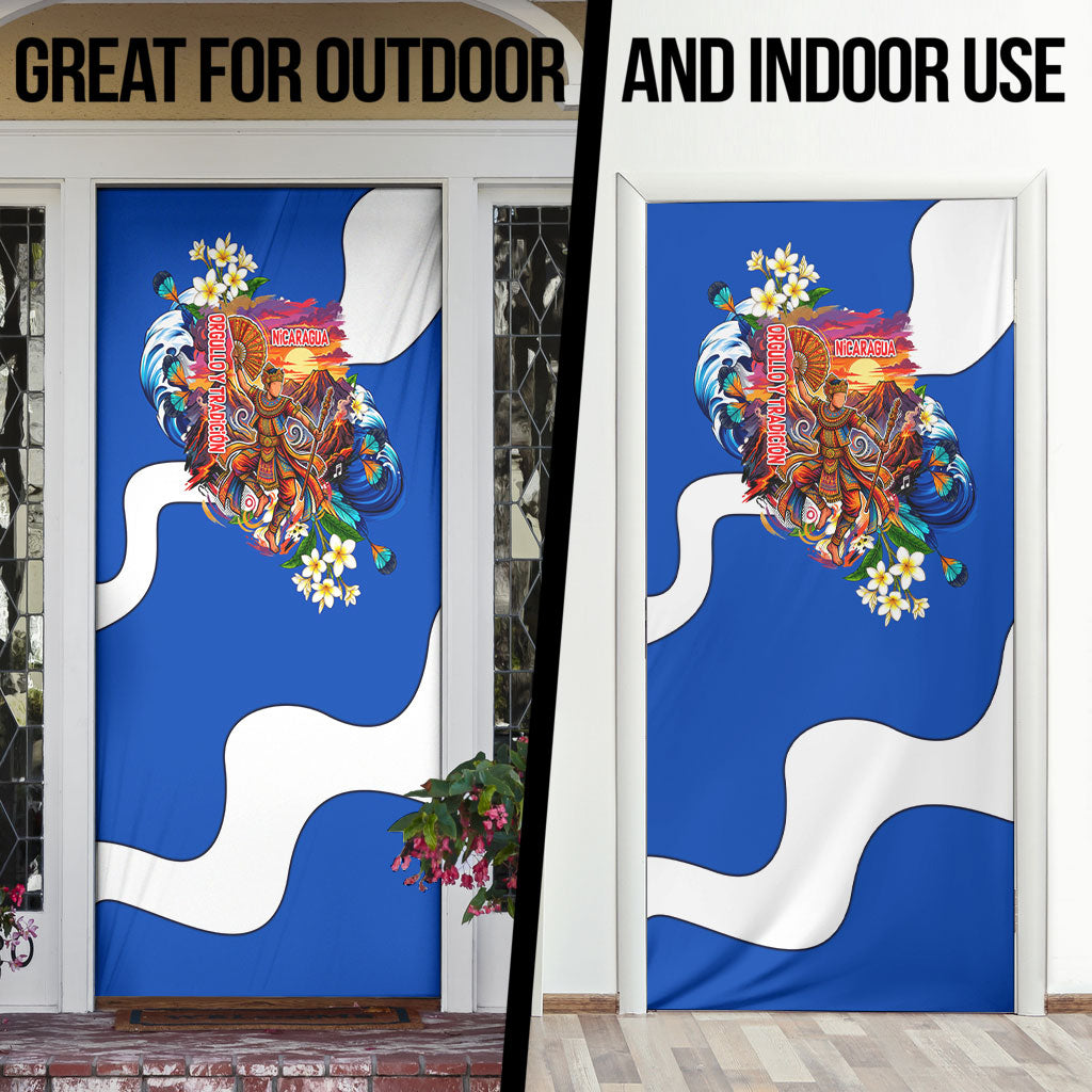Nicaragua Independence Day Orgullo Y Tradicion Door Cover Vibrant Folkloric Dance Sacuanjoche Floral Culture
