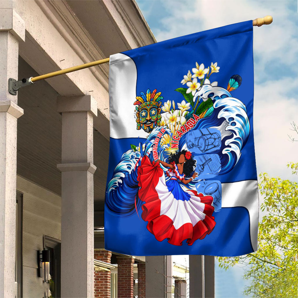Nicaragua Independence Day Orgullo Y Tradicion Garden Flag Vibrant Folkloric Dance Sacuanjoche Floral Culture