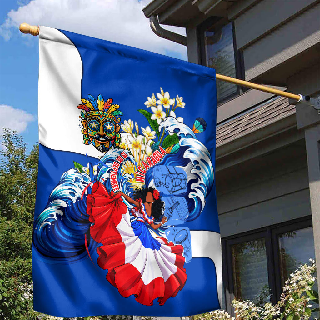 Nicaragua Independence Day Orgullo Y Tradicion Garden Flag Vibrant Folkloric Dance Sacuanjoche Floral Culture
