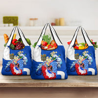 Nicaragua Independence Day Orgullo Y Tradicion Grocery Bag Vibrant Folkloric Dance Sacuanjoche Floral Culture