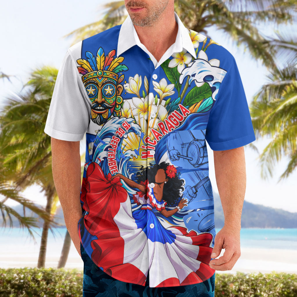Nicaragua Independence Day Orgullo Y Tradicion Hawaiian Shirt Vibrant Folkloric Dance Sacuanjoche Floral Culture